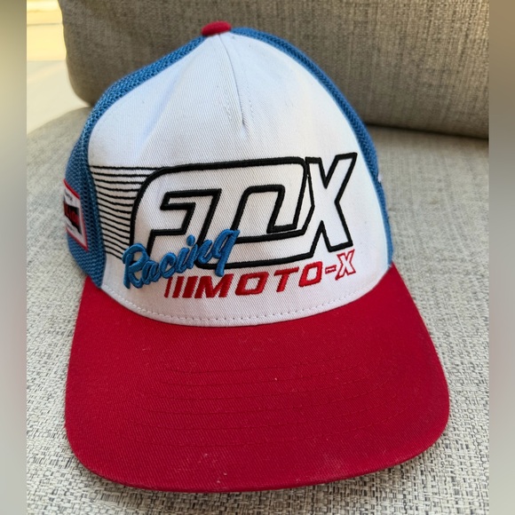 Fox Racing Other - Fox Racing Moto-X Hat - Red, White, Blue TeamFox Hellion Flexfit Ball Cap